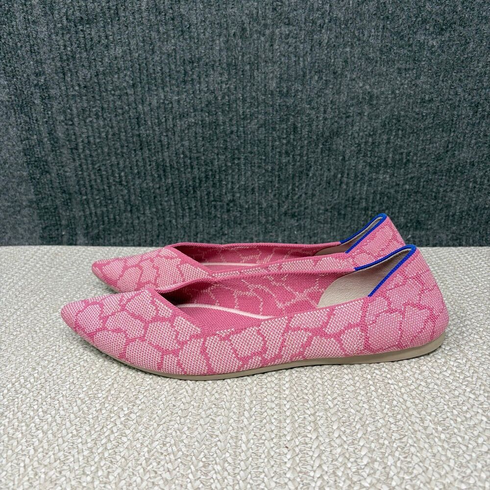 Rothy’s The Point Flats Rose Quartz Unicorn Pink Knit Women’s 10.5 - Picture 4 of 7